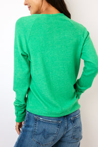 Embroidered Fun Lightweight Brushed Fleece Pullover Sweater