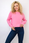 Embroidered Fun Lightweight Brushed Fleece Pullover Sweater