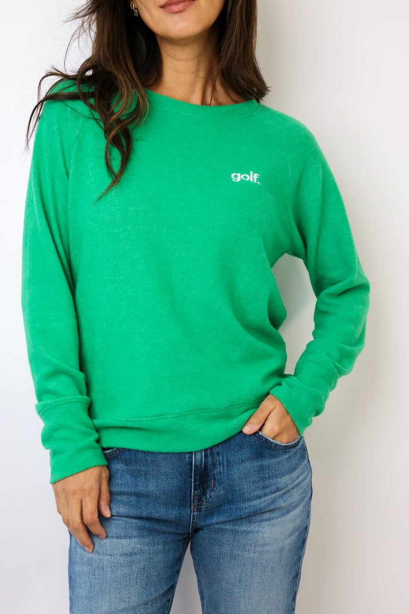 Embroidered Golf Lightweight Brushed Fleece Pullover Sweater