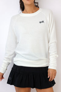 Embroidered Golf Lightweight Brushed Fleece Pullover Sweater