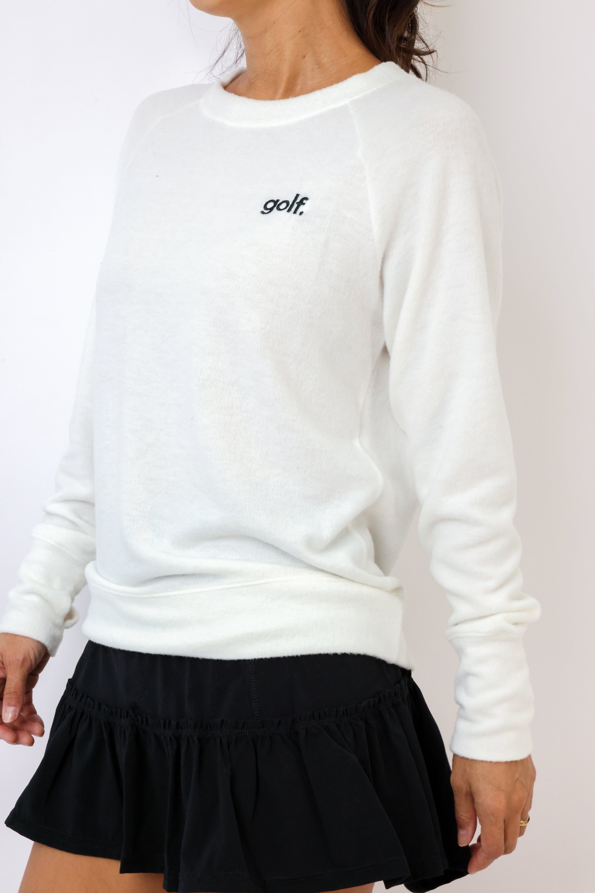 Embroidered Golf Lightweight Brushed Fleece Pullover Sweater