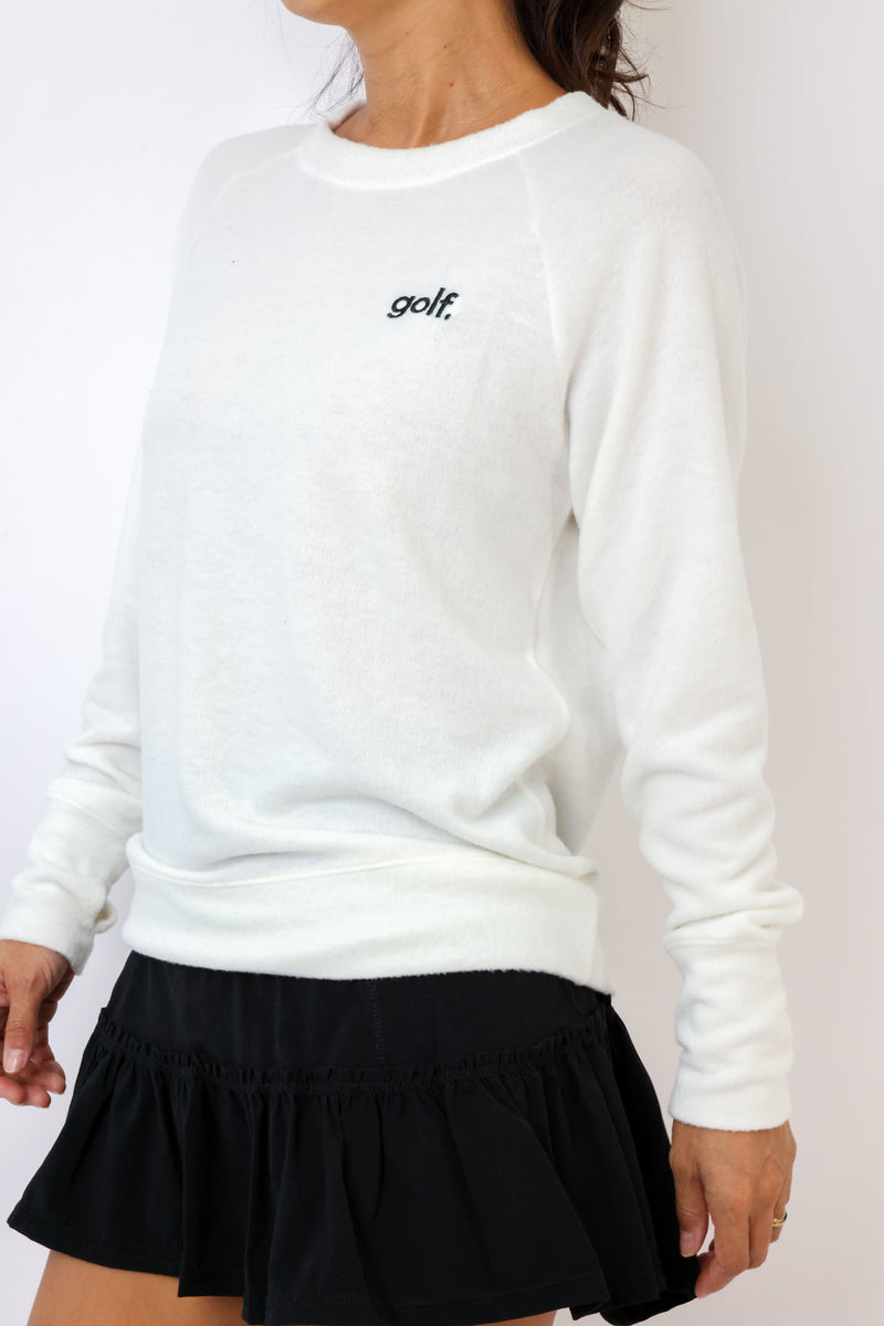 Embroidered Golf Lightweight Brushed Fleece Pullover Sweater