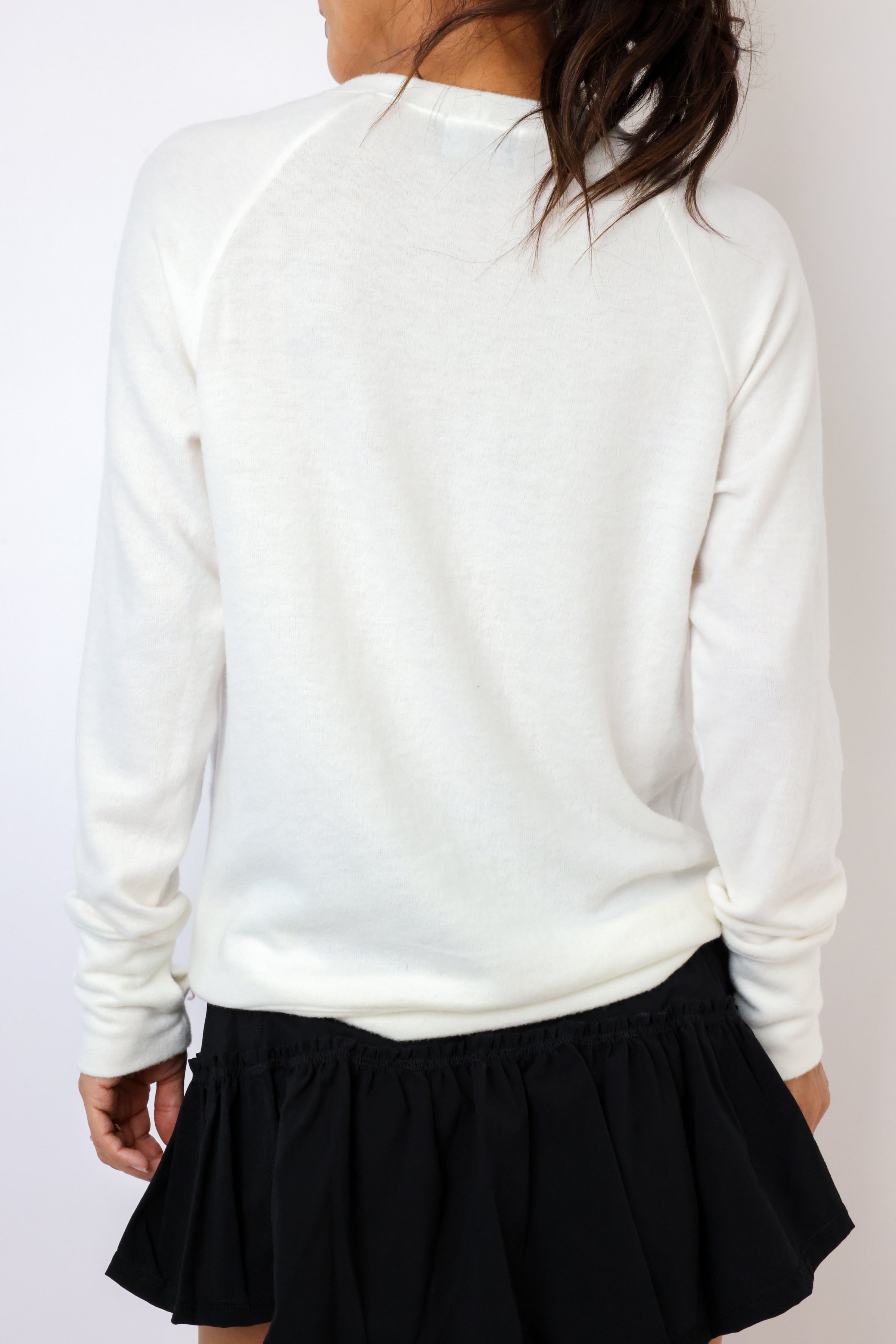 Embroidered Fun Lightweight Brushed Fleece Pullover Sweater