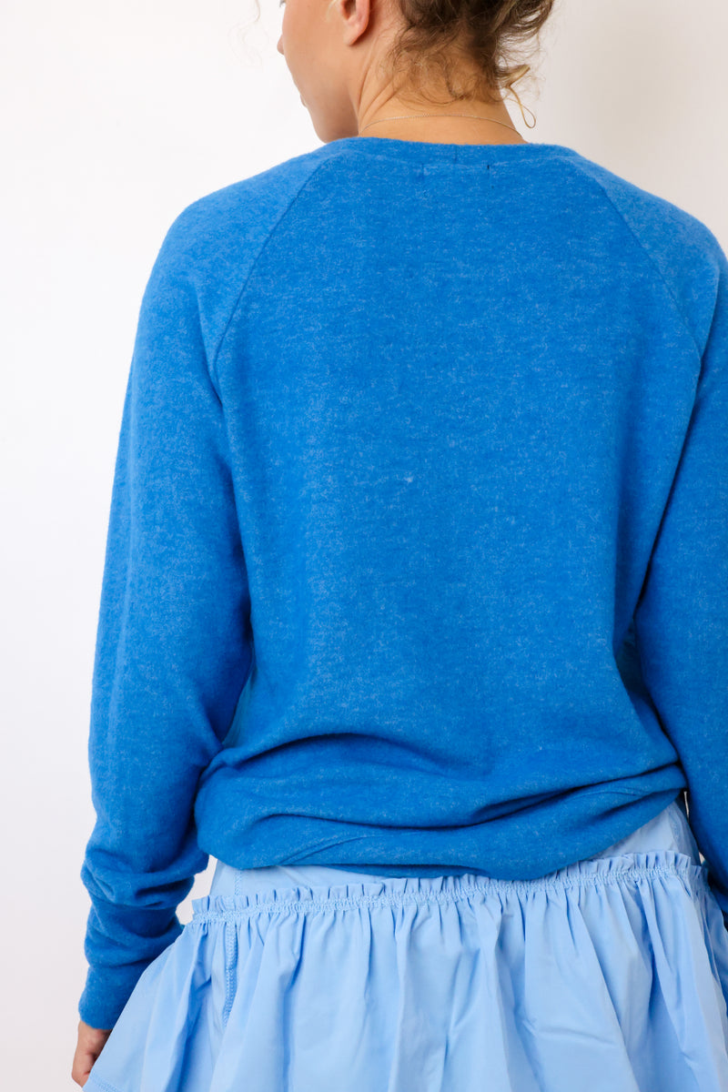 Embroidered Fun Lightweight Brushed Fleece Pullover Sweater