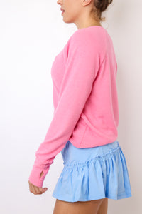 Embroidered Golf Lightweight Brushed Fleece Pullover Sweater
