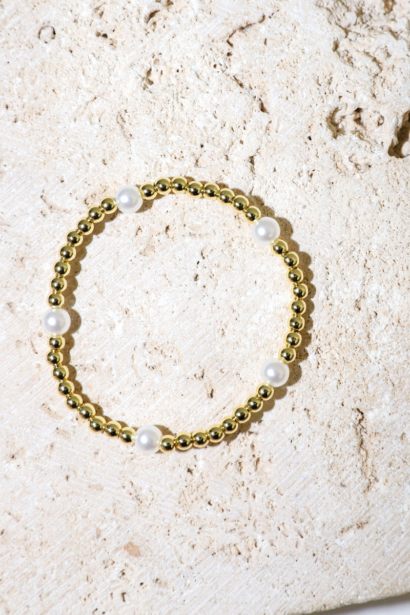 PG Designs Gold & Pearl Design Bracelet