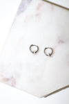 PG Design Silver Mini Pearl Charm Huggies