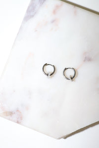 PG Design Silver Mini Pearl Charm Huggies