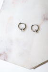 PG Design Silver Mini Pearl Charm Huggies