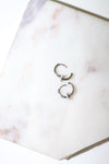 PG Design Silver Mini Pearl Charm Huggies
