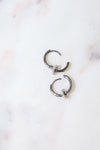 PG Design Silver Mini Pearl Charm Huggies