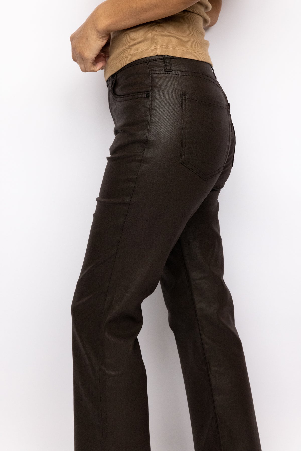 Kut Kelsey Coated High Rise Ankle Flare