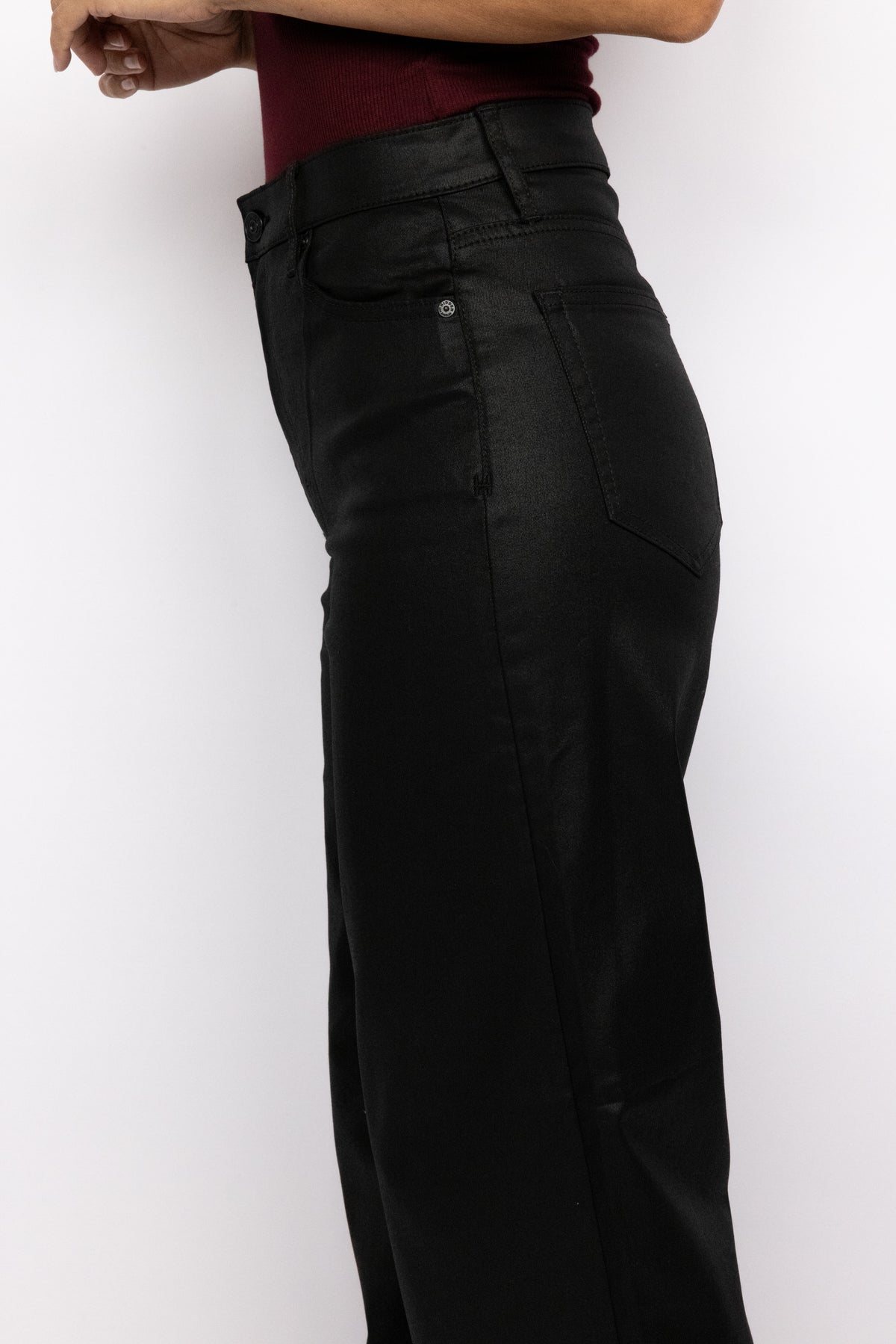 Hidden Coated High Rise Dad Jeans