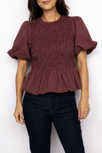 Maggie Smocked Peplum Top