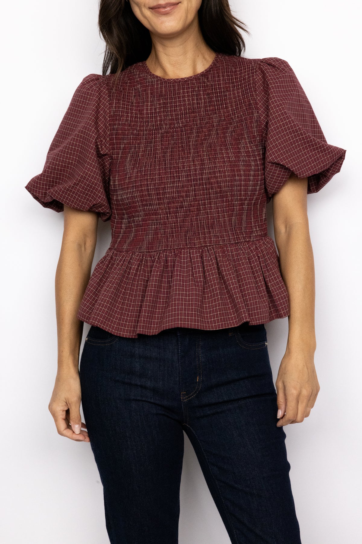Maggie Smocked Peplum Top