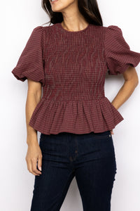 Maggie Smocked Peplum Top