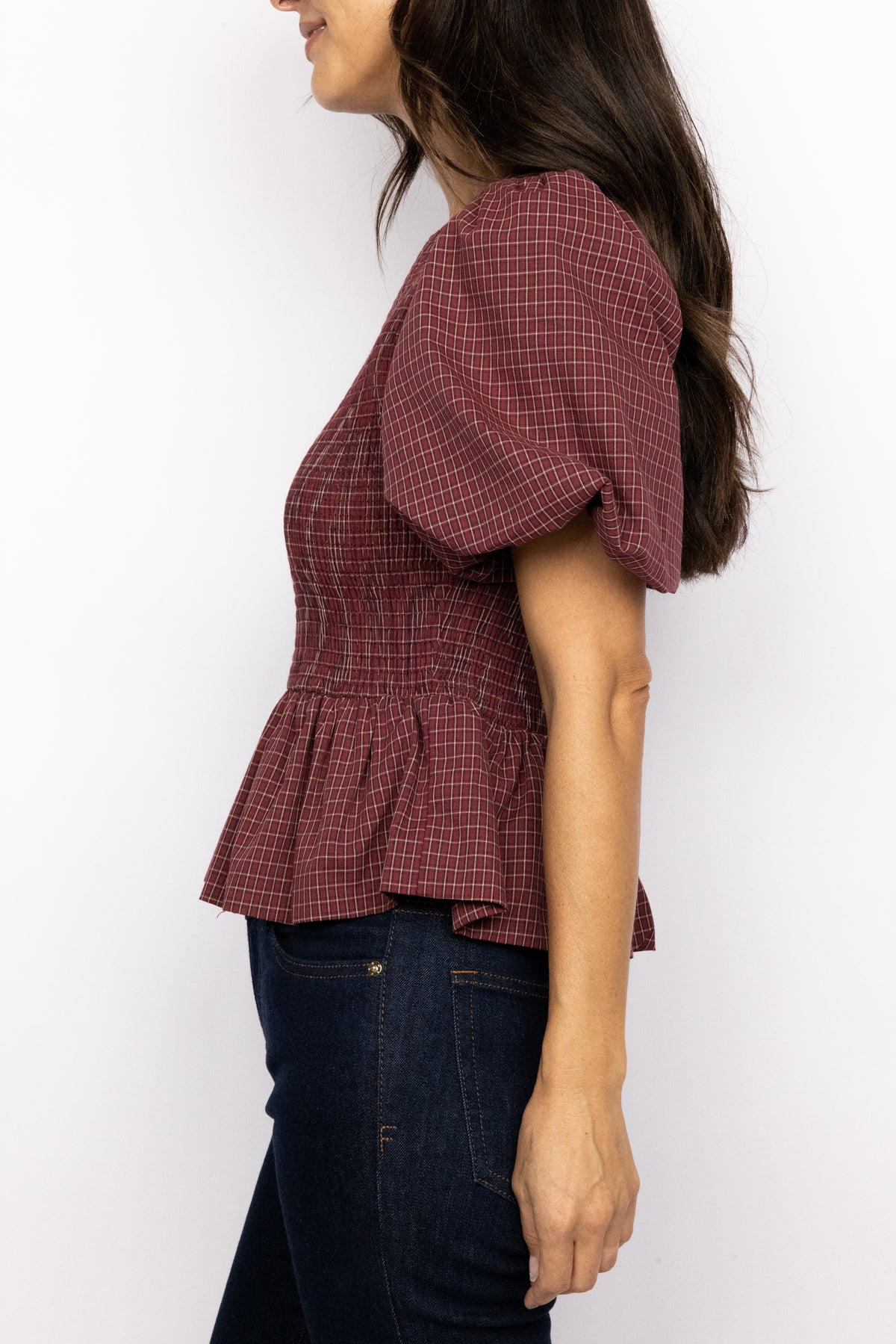 Maggie Smocked Peplum Top