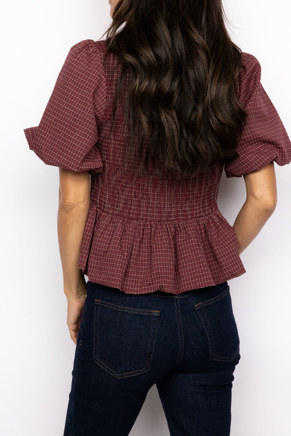 Maggie Smocked Peplum Top