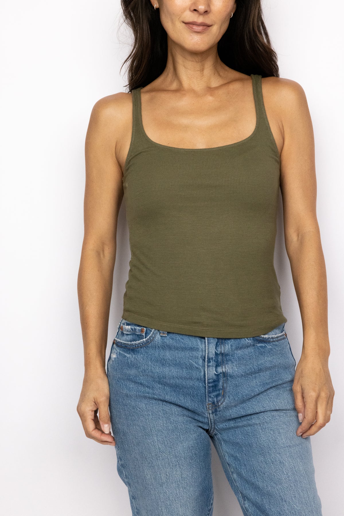 Olsen Scoop Neck Rib Tank