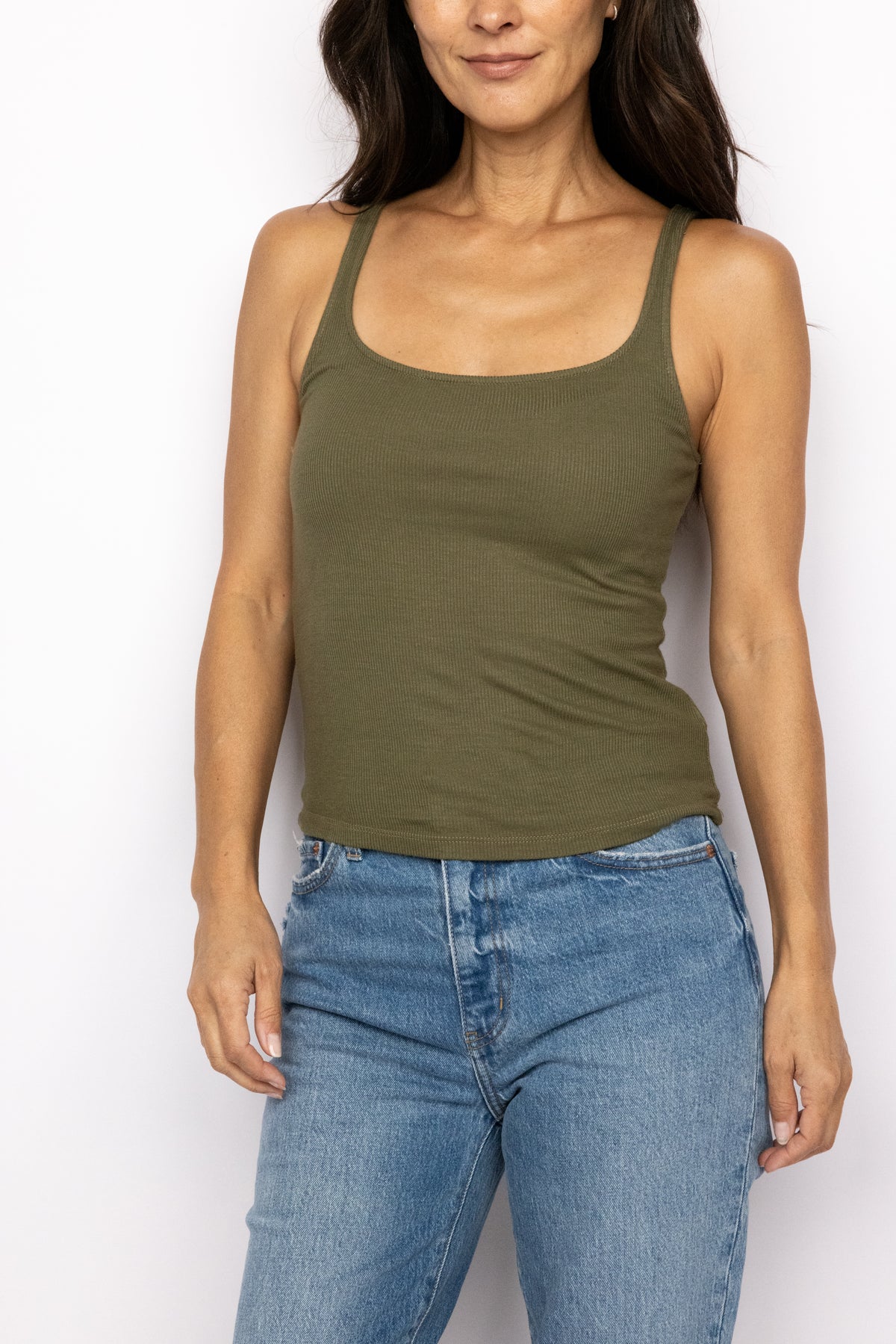 Olsen Scoop Neck Rib Tank