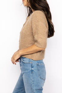 Button Up Short Sleeve Sweater