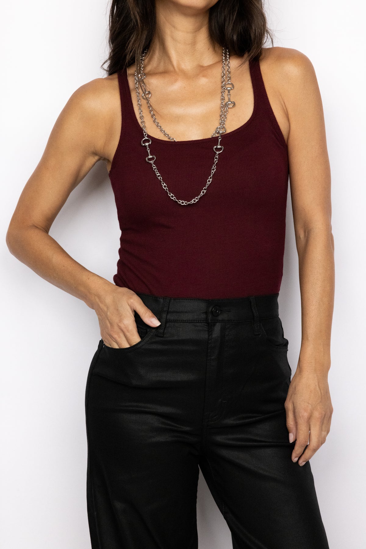 Olsen Scoop Neck Rib Tank