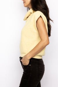 Ribbed Sleeveless Turtleneck Sweater Top