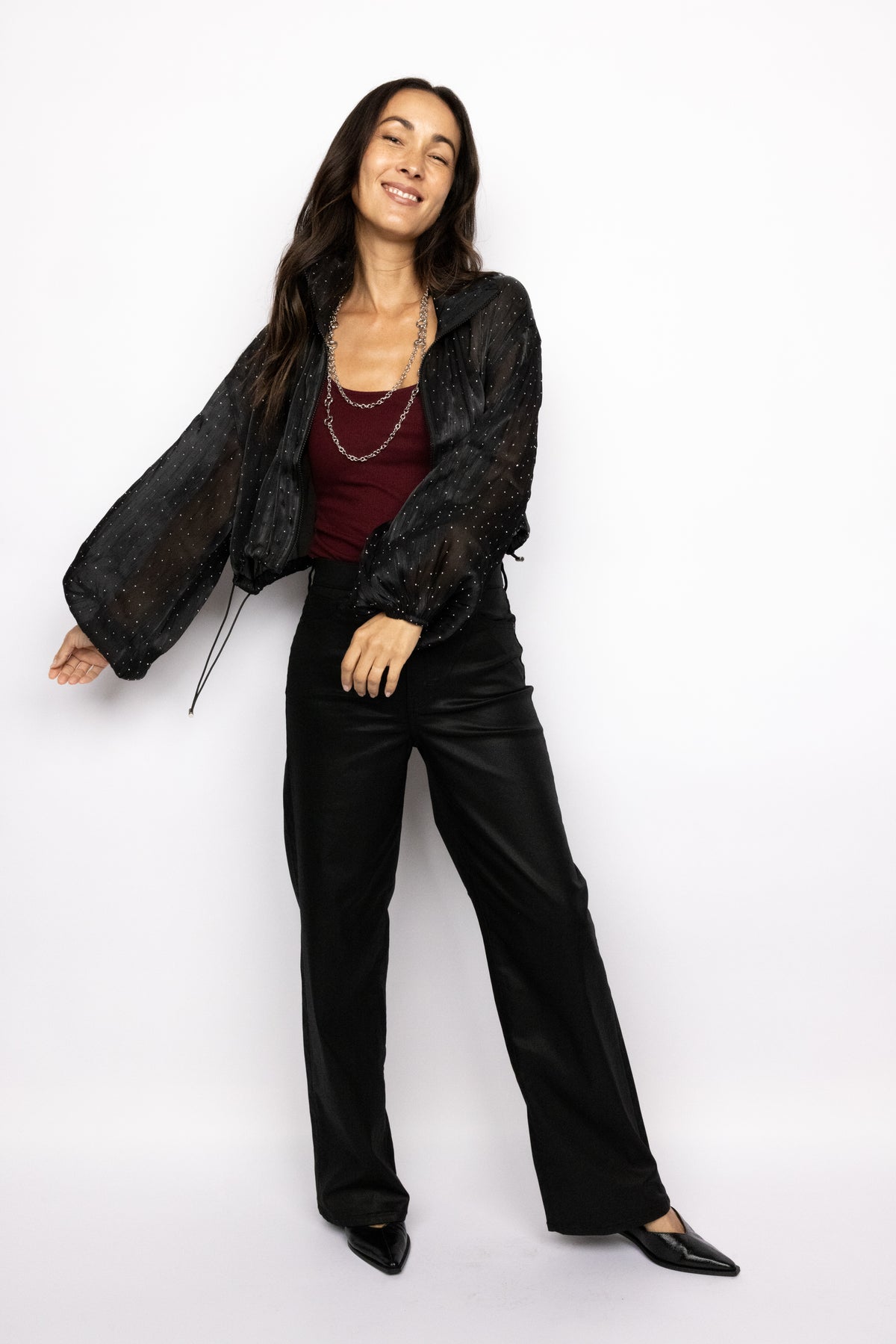 Hidden Coated High Rise Dad Jeans