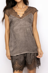 Silky Lace Strap Tank