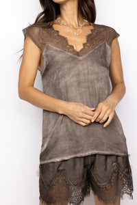 Silky Lace Strap Tank