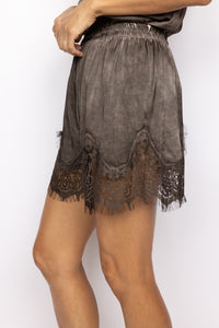 Lace Hem Silky Shorts