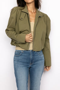 Zip Up Bubble Hem Jacket