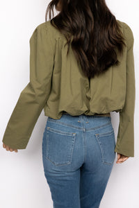 Zip Up Bubble Hem Jacket