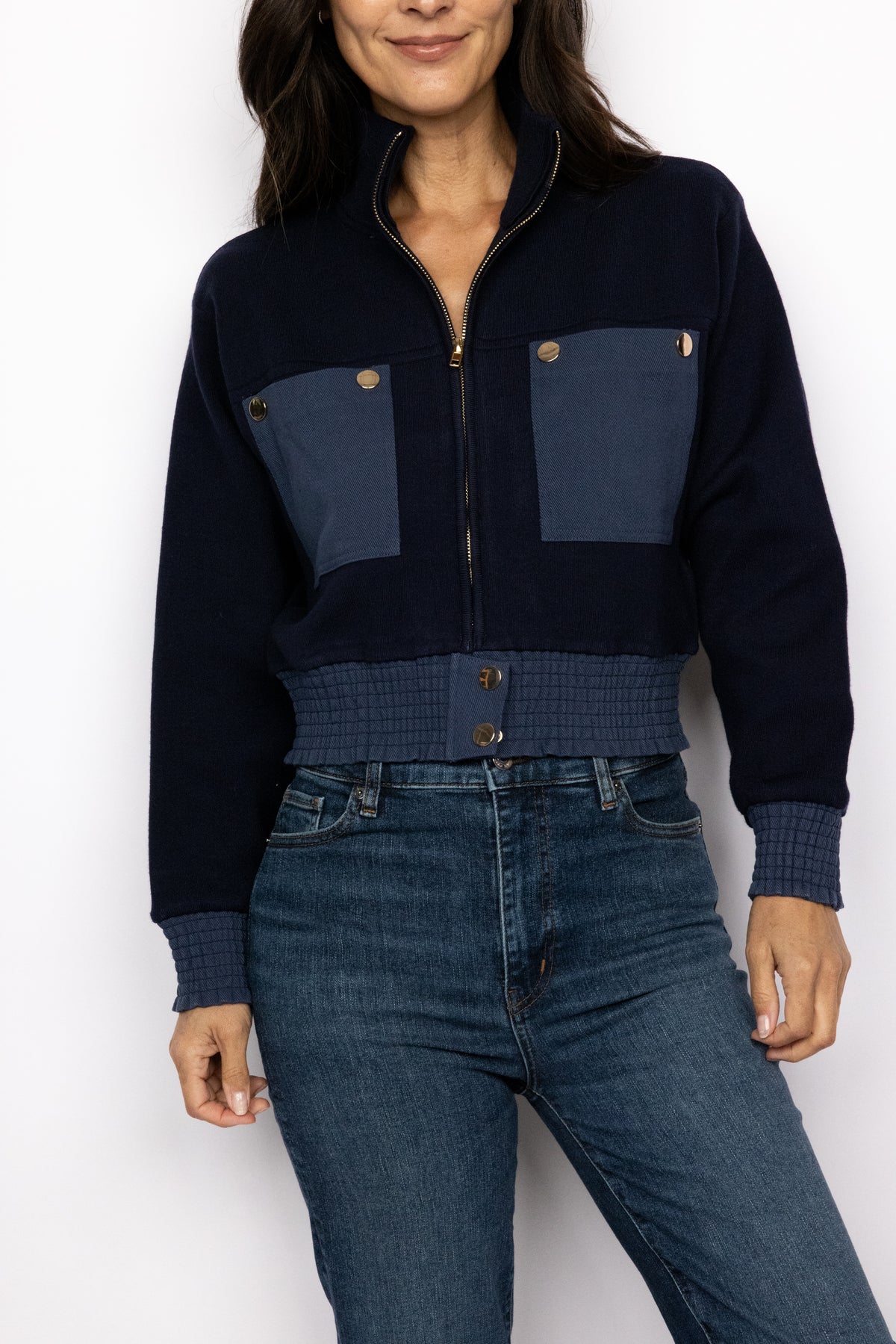 Mock Neck Zip Up Jacket