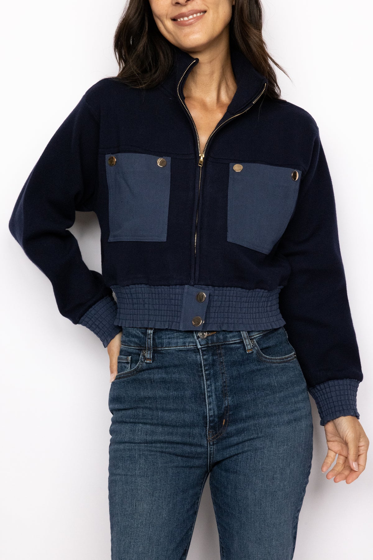 Mock Neck Zip Up Jacket