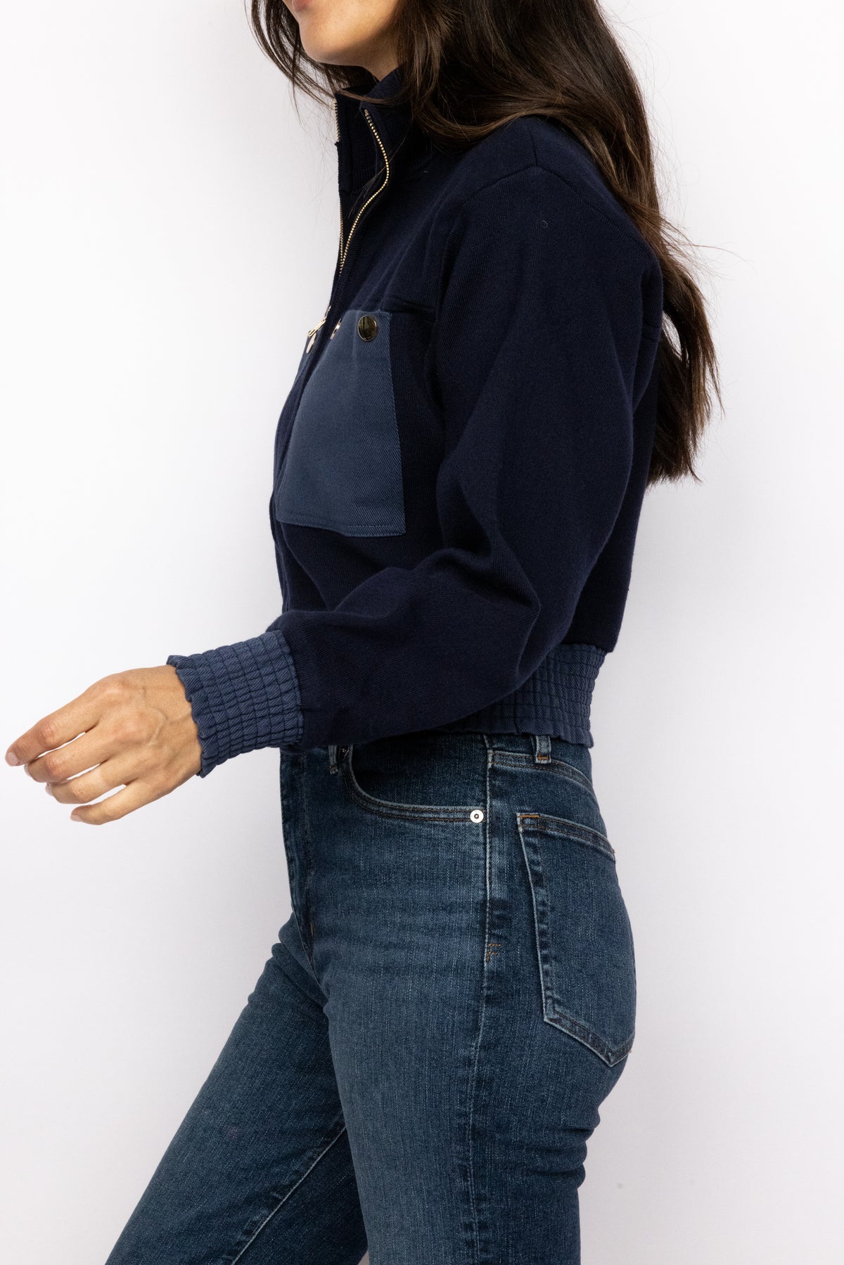 Mock Neck Zip Up Jacket