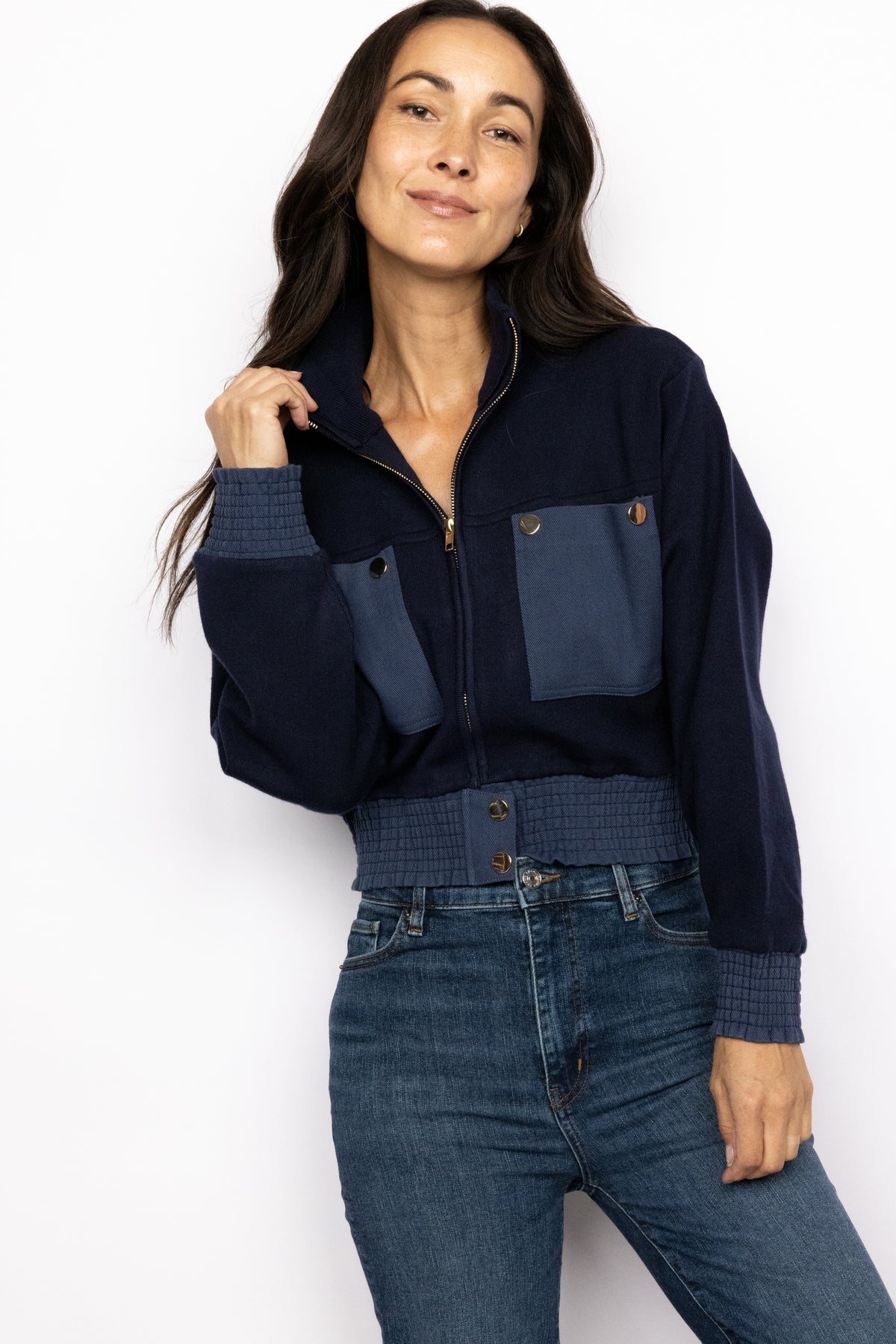 Mock Neck Zip Up Jacket