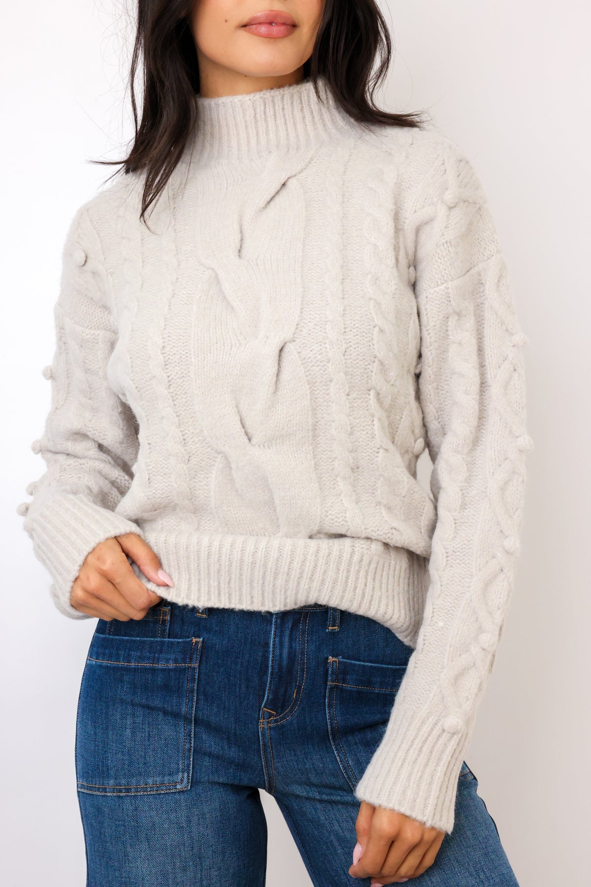 Ribbed Cable Knit Sweater