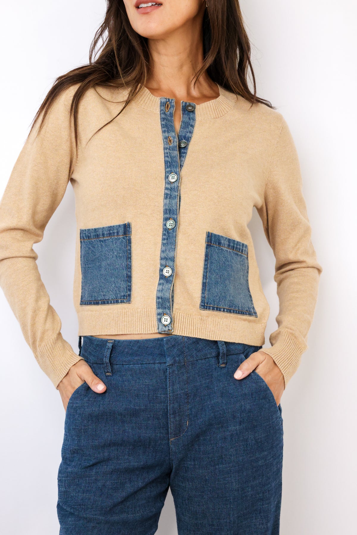J.Society Denim Pocket Cardigan
