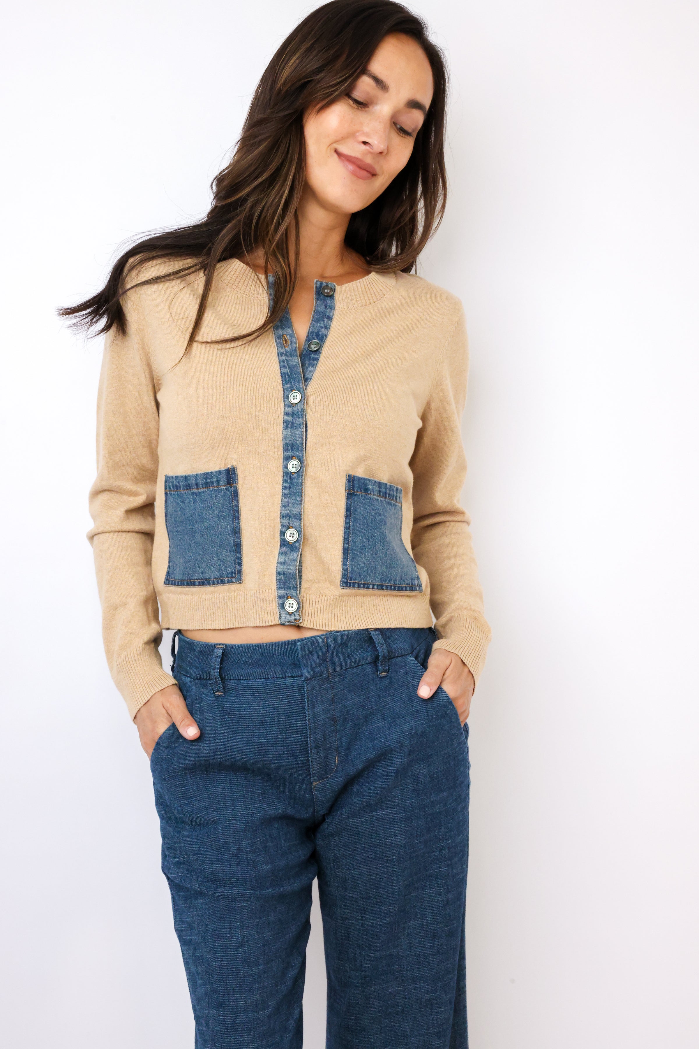 J.Society Denim Pocket Cardigan