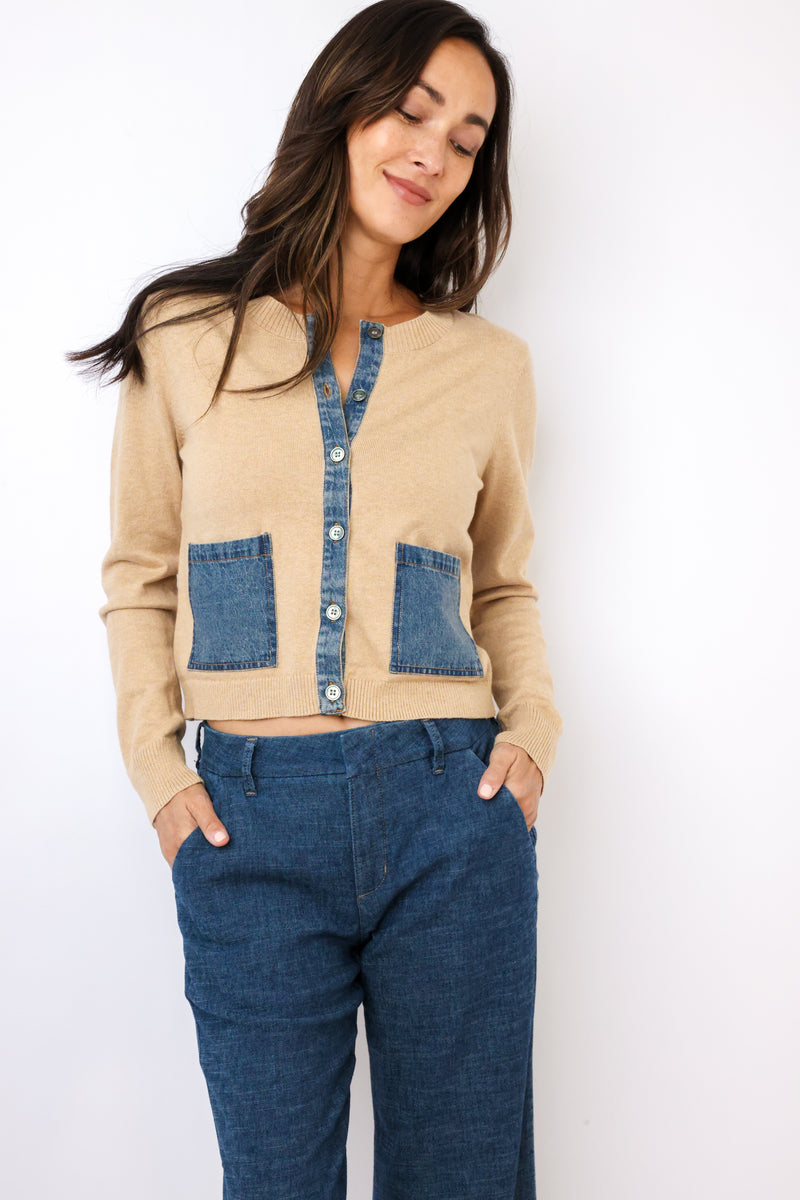 J.Society Denim Pocket Cardigan