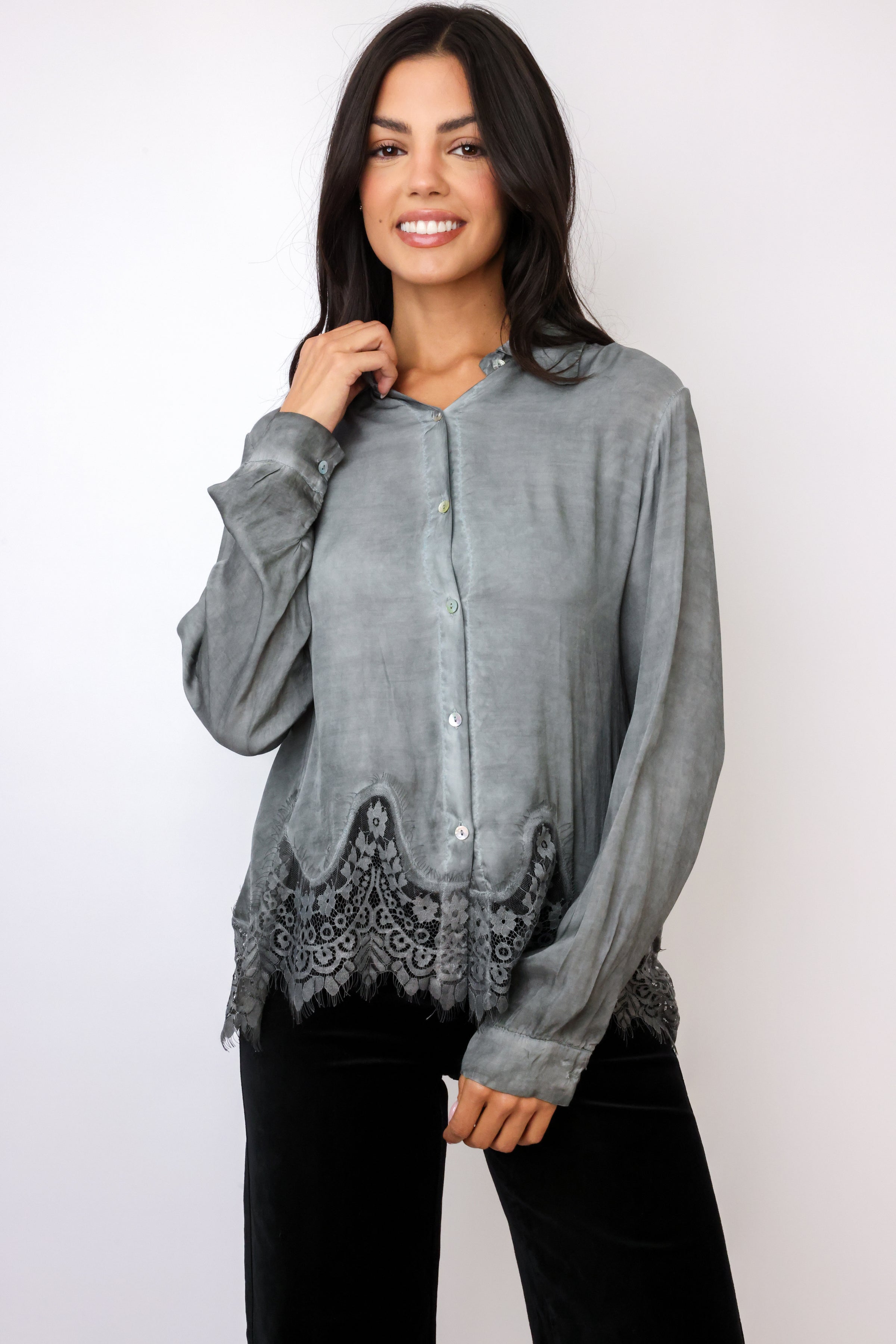 Blouse With Lace Detail