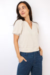 Michael Stars Quinn Puff Sleeve Ribbed Top