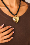 Heart Pendant Rope Necklace
