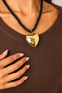 Heart Pendant Rope Necklace