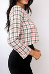 Central Park West Big Button Collarless Jacket