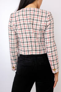 Central Park West Big Button Collarless Jacket