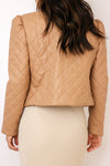 J.Society Faux Leather Cropped Quilted Jacket