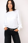 Smocked Cuff Shirred Long Sleeve