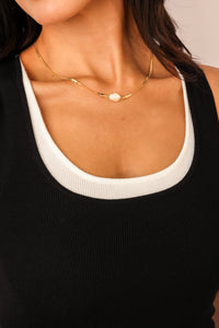 Small Herringbone Pearl Necklace